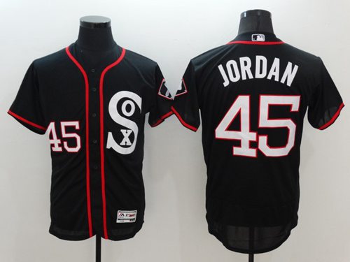 White Sox #45 Michael Jordan Black New Flexbase Authentic Collection Stitched MLB Jersey